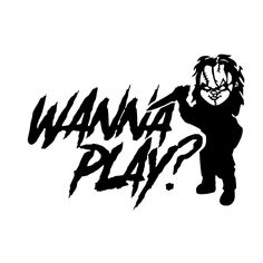 a black and white drawing of a lion with the words wanna play? on it