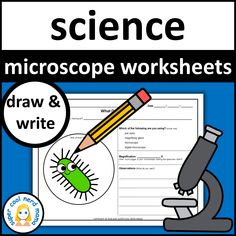 a microscope worksheet with an image of a microscope and a pencil on it