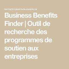 the words business benefits finder out de recherche des programmes de solutionaux en