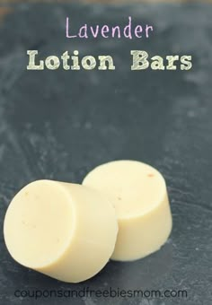 lavender lotion bars with text overlay that says lavender lotion bar