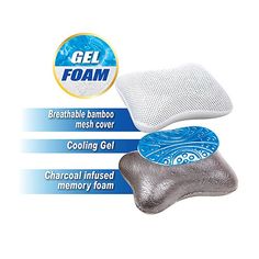 the gel foam pillow has been placed on top of it