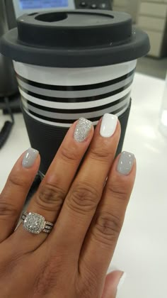 Winter Wedding Nails, Nails And Toes, Sparkle Nails, Colorful Nail Designs, Make Up Nails, Nails And Makeup, Up Nails, Nails Toes