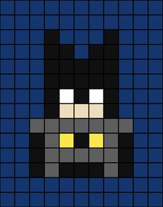 A small pixel art template of Batman. Cool Small Pixel Art, Perler Pixel Art, Small Grid Art, Pixel Minecraft Art, Pixel Art Small Easy, Pixel Art Small Cute, Grunge Pixel Art, Cute Small Pixel Art, Alpha Patterns Easy