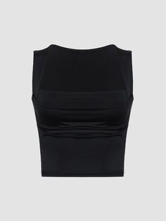 Fitted Tank Vest With Built-in Bra, Sleeveless Tops With Built-in Bra, Sleeveless High Stretch Crop Top With Built-in Bra, Stretch Elastane Vest Top, High Stretch Tank Camisole, Sleeveless Fitted Elastane Crop Top, High Stretch Tank Top For Night Out, Summer High Stretch Sleeveless Vest, Elastane Tank Top For Night Out