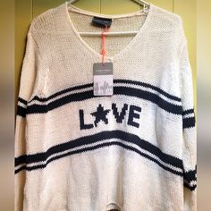 Wooden Ships Retro Love Nwt S/M Lobster Sweater, Beach Sweater, Retro Love, Ombre Sweater, Acrylic Sweater, Wooden Ship, Heart Sweater, Open Knit Sweater, Beige Sweater