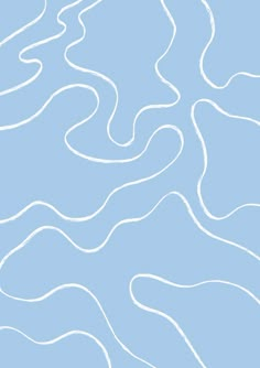 a blue background with white lines in the shape of an ocean or land line on top of it