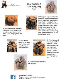 the instructions for how to make a hairy dog with long hair and bows on its head