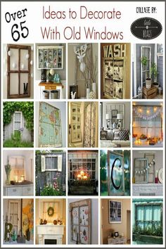 there are many different doors and windows in this collage, all decorated with candles