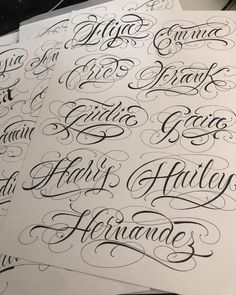 some type of calligraphy that is being worked on