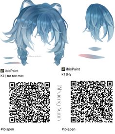 an anime character with long hair and blue eyes is shown in the form of a qr