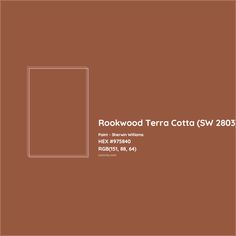 a brown background with the words rockwood terra cota s / w 2080