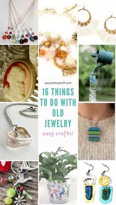 the collage shows many different jewelry items