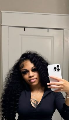 Deep Wave Wig Outfit, Black Lace Front Hairstyles, Frontal Wig Hairstyles, Frontal Hairstyles, Quick Weave Hairstyles, Hot Hair Styles, Pretty Braided Hairstyles, Hair Ponytail Styles, Front Lace Wigs Human Hair