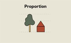 a tree and a house are shown with the words proportion