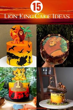 the lion king cake ideas are on display