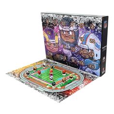 an image of a board game set up in the shape of a football field with two players on it