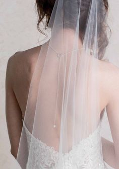 the back of a woman wearing a wedding veil