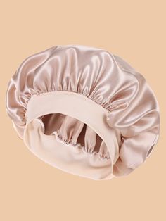 Caqui Casual Collar  Tecido de malha Simples Toucas para cabelo Embellished White Silk Bonnet, Hair Bonnet Styles, Bonnets Aesthetic, Bonnet Aesthetic, Hair Wishlist, Silk Hair Bonnet, Satin Hair Bonnet, Hair Caps, Silk Sleep Cap