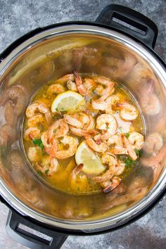 shrimp and lemon soup in an instant pot