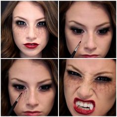 vampire diaries inspired halloween makeup - Google Search Eye Veins, Hallowen Schminke, Vampire Halloween Makeup, Diy Vampire, Vampire Makeup Tutorial, Vampire Diaries Makeup, Vampire Makeup Halloween, Make Up Diy, Scary Vampire