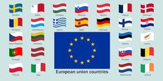 the european union countries with their flags