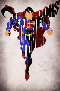 a poster with the words superman on it