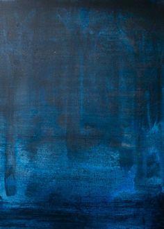 an abstract painting with blue and black colors