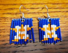 Astros dangle bread earrings Astros Clay Bracelet, Astros Gifts, Houston Astros Earrings, Houston Astros Christmas Ornaments, Houston Astros Jewelry, Diy Earrings Polymer Clay, Houston Astros, Beaded Dangles, Diy Earrings