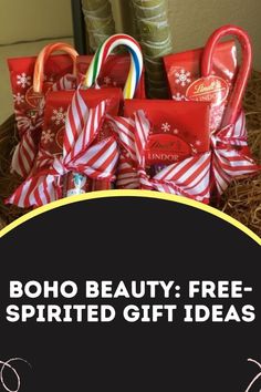 boho beauty free - spirited gift ideas for the holidays and christmas season, with text overlay that reads boho beauty free spirited gift ideas