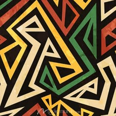 an abstract pattern made up of different colors and shapes on black background stock photo - 559