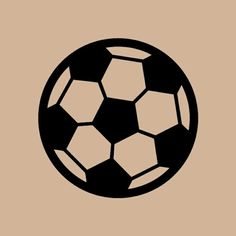 a black and white image of a soccer ball on a light pink background with the words,