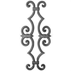 an ornate iron design on a white background