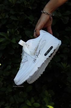 Nike Bridal Sneakers | Air Max 90 Shoes | solecraftstudio Sneakers For Bride, Wedding Sneakers For Bride, 90 Shoes, Bridal Sneakers, Wedding Sneakers, Cute Nikes, Custom Bridal, Tulle Lace, Nike Air Max 90