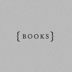 the words books written in black on a gray background