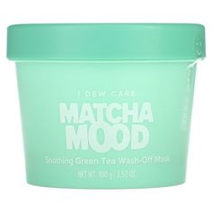 A Perfect Match-a! Scoop up this green tea-scented face mask enriched with matcha, a powerful antioxidant. I Dew Care Matcha Mood Soothing Green Tea Wash-Off Mask is a sorbet-inspired face mask that is formulated with calming green tea extract, plus radiance-enhancing vitamin B3 to improve dullness and uneven skin tone. Enjoy the chill factor of glacier water- it's cooling properties help hydrate and refresh the complexion. Ready, set, matcha two to three times a week.Green Tea Extract - a power Tea Skincare, I Dew Care, Lemon Face Mask, Korean Facial, Korean Face Mask, Skin Care Face Mask, Beauty Mask, Green Tea Extract, Uneven Skin