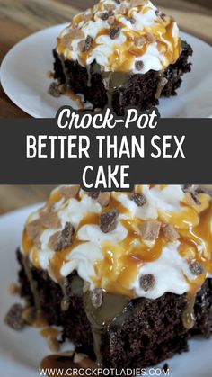 Discover the secret behind this Crock-Pot Better Than Sex Cake Recipe, a moist and delicious chocolate cake, infused with caramel and toffee bits. Your taste buds will thank you for this mouth-watering creation! #CrockPotLadies Crockpot Dessert, Crockpot Desserts, Crockpot Ideas, Best Crockpot Recipes, Caramel Toffee, Crock Pot Desserts, Tasty Chocolate Cake, Toffee Bits, Mix Recipes