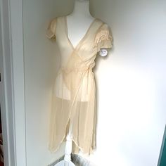 Modest Lingerie, Sheer Vintage Nightgown For Loungewear, Vintage Sheer Lace Sleepwear, Sheer Lace Cream Nightgown, Slip Dress Lingerie Vintage, Lingerie As Outerwear, 20’s Style, Elegant Lingerie, Vintage Cream Sheer Nightgown