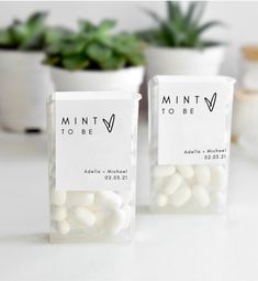 "🌿 Modern Minimalist Wedding Mint Sticker Template 🌿 ✨ TRY BEFORE BUY: https://templett.com/design/demo/ohlillydesigns/22860984 Create the perfect finishing touch for your wedding with these chic Tic Tac Wraparound Mint to Be Labels. Our editable template is designed for convenience and style, allowing you to add a personal touch to your wedding favors with ease. This template is compatible with Templett, making it accessible for editing on your phone or computer. 📏 Size of the Label: 1.44\" x 3.75\" 📝 Editable Template: Customize your labels with your names, wedding date, or any other information you desire. The user-friendly Templett platform ensures a hassle-free editing experience. ✨ Why Choose Our Mint Sticker Template? Modern Minimalist Design: A sleek and stylish design that com Mint To Be, Wedding Favor Stickers, Favor Labels, Dinner Themes, Future Wedding Plans, Label Templates, Wedding Wishes, Tic Tac, Wedding Printables