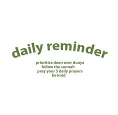 the words daily reminder written in green on a white background with an image of a person holding