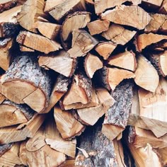 the wood is cut up and ready to be used for firewood burning or grilling