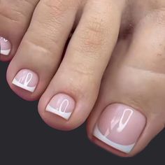 FREE SHIPPING ON ORDERS $9.95+ Buy 3 Get 1 More Free CODE: 4YOU Buy 5 Get 5 More Free CODE: 5FREE French Tip Pedicure, French Toe Nails, Press On Toenails, French Tip Design, Short Fake Nails, Summer Toe Nails, Nail Pictures, Nails For Women, Toe Nail Designs