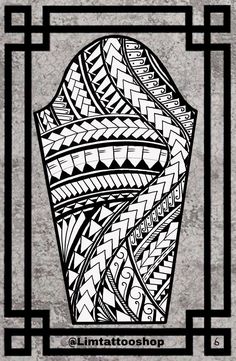 a black and white drawing of a vase with geometric designs on the front, in an art deco frame