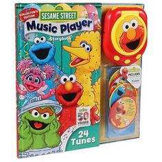 the sesame street music player is in its box