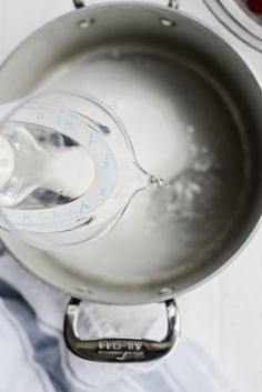 an empty saucepan with water in it