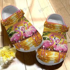 Get your product: Flamingo Summer Flower Tropical Pattern Crocs Classic Clog
1. PRODUCT INFORMATION:

Incredibly light and fun to wear.
Water-friendly and buoyant; weighs only ounces.
Ventilation ports add breathability and help shed water and debris.
Easy to clean and quick to dry.
Upper: Croslite.
Lining: Croslite.
Sole: Croslite.
2. SIZE CHART:
3. RETURN:
We will gladly issue you a replacement item or issue a refund back to your original form of payment for any of the following reasons:
You r Pink Summer Beach Clogs, Pink Beach Clogs For Summer, Fun Beach Clogs For Summer, Fun Summer Beach Clogs, Fun Non-slip Summer Clogs, Casual Pink Beach Clogs, Yellow Non-slip Beach Clogs, Multicolor Beach Clogs For Spring, Fun Pink Summer Clogs