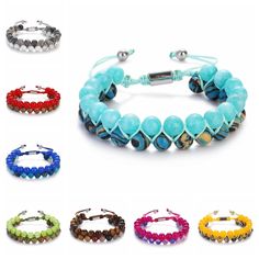 【Beaded Bracelet Set】 You will get 8mm natural stone beaded bracelets.Many more colors to choose,Simple and comfort design.The natural gemstones define the unique beauty of each piece,so every piece is unique.These stone beaded bracelets fit for women and men,will go well with your any outfits. 【Braided Rope Bracelet 】 Gemstones bracelet length is from 6.7 to 10 inches,with adjustable braided rope,can be flexibly adjusted to fit your wrist perfectly, comfortable to wear. Suitable size bracelet f Double Braided Bracelet, Bracelet Malachite, Stone Beaded Bracelets, Braided Rope Bracelet, Lava Rock Bracelet, Flexible Bracelet, Malachite Bracelet, Howlite Bracelet, Amazonite Bracelet