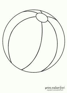 a drawing of a beach ball on a white background