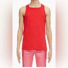 Givenchy Square Neck Cotton Jersey Tank Top Red Size Medium Is Brand New Condition ..100%Cottonmade In Portugal Original Price $400.00for Sale $279.00for Quick Sale. % Authentic Classic Red Sleeveless Top, Classic Fitted Red Top, Designer Red Tops For Summer, Red Fitted Cotton Tops, Classic Red Summer Tops, Classic Red Spring Top, Classic Red Tops For Spring, Givenchy Sweater, Givenchy Sneakers