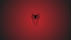 the spiderman logo on a red background with black and white lines in the center