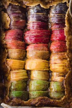 several different types of food in a baking dish